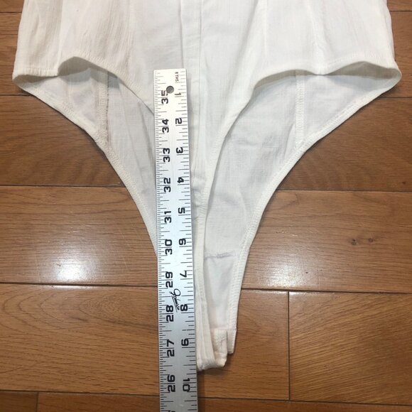 NWT Intimately Free People Not Basic Puff Sleeve Bodysuit Canvas White Sz L - Picture 6 of 10
